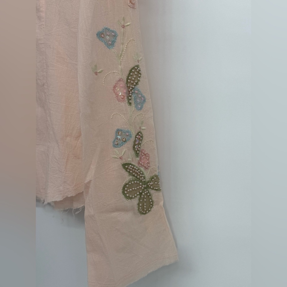 NWT Mur Mur 100% Cotton Embellished Blush blouse - Picture 4 of 9